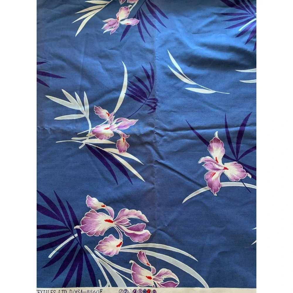 Lovely Purple Iris Trans Pacific Fabric 1 Yd + 21